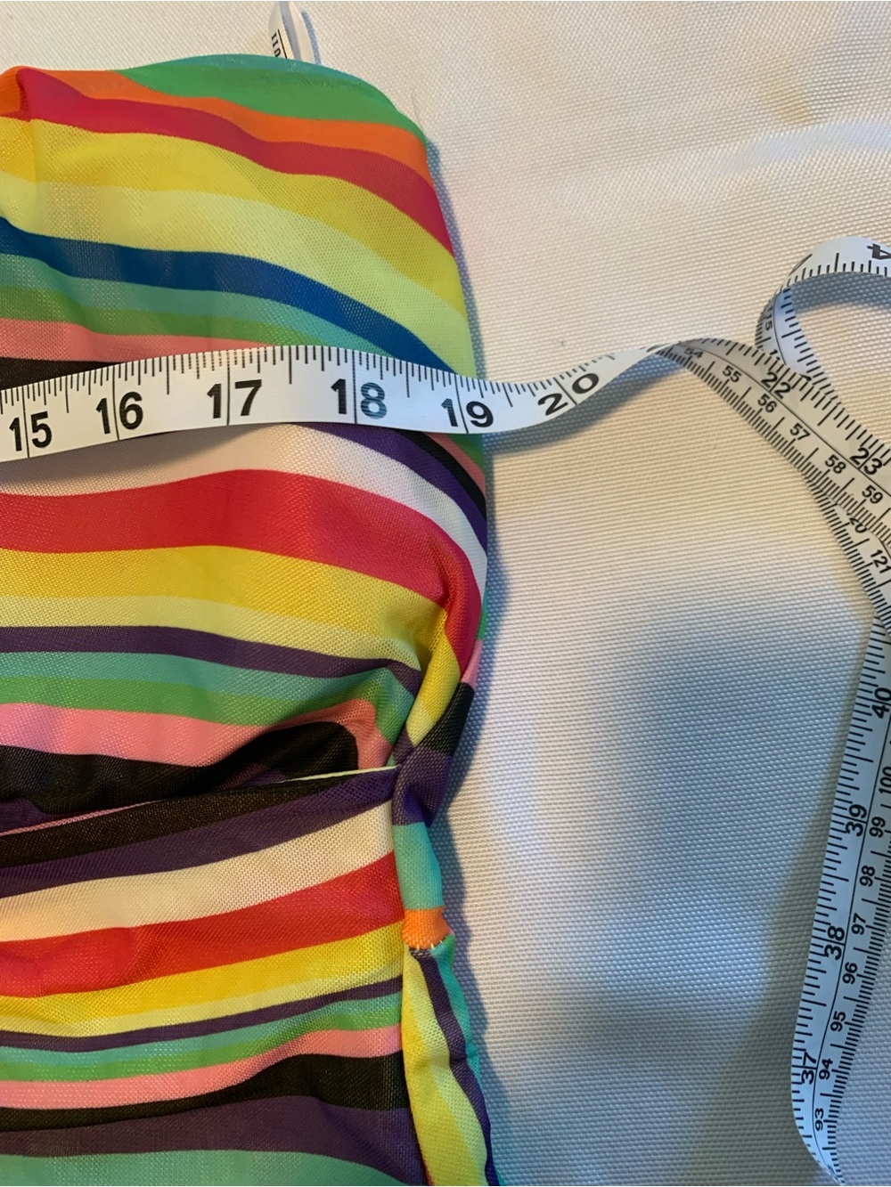 ELOQUII Liquid Rainbow Stripe Halter Cutout Mesh Maxi Dress 16 - Picture 9 of 10